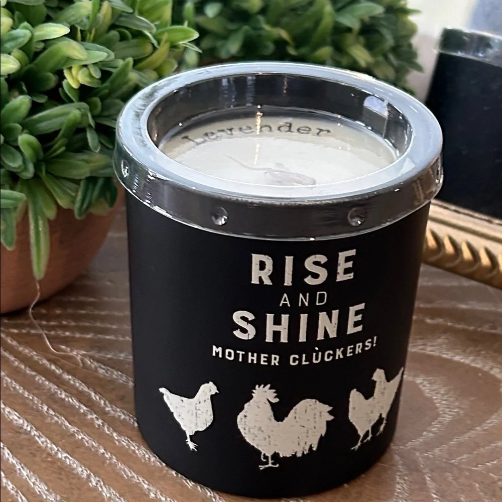NEW! Farmhouse Rise & Shine Mother Cluckers Ceramic Farm Rooster Soy Candle